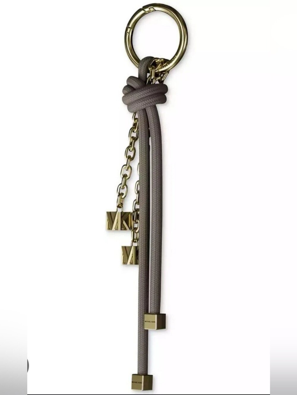Michael Kors Tan And Gold Keychain Tassel